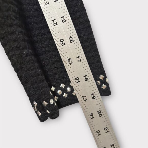 Alfred Dunner Women black studded open-front cardigan Size PS 3/4 Sleeve Office - Picture 7 of 8